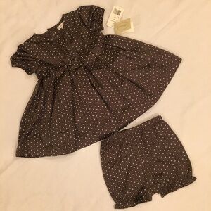 NWT MINICLASIX 2-Piece Brown Dress Set Size 9M